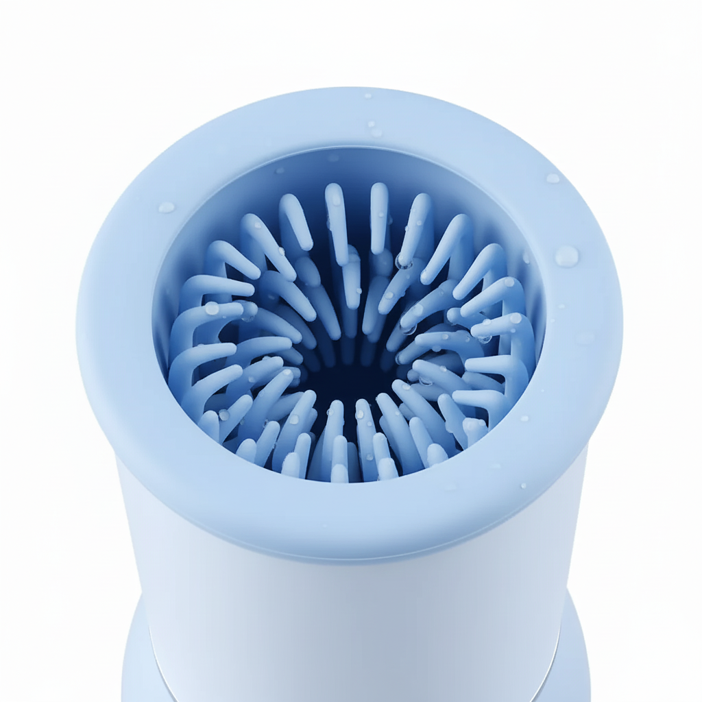 All blue paw washer close-up